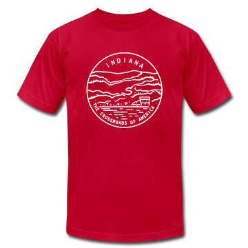 Indiana T-Shirt - State Design Unisex Indiana T Shirt - red