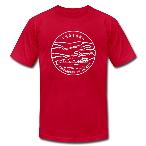 Indiana T-Shirt - State Design Unisex Indiana T Shirt - red