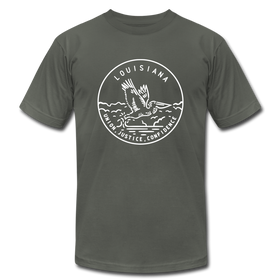 Louisiana T-Shirt - State Design Unisex Louisiana T Shirt - asphalt