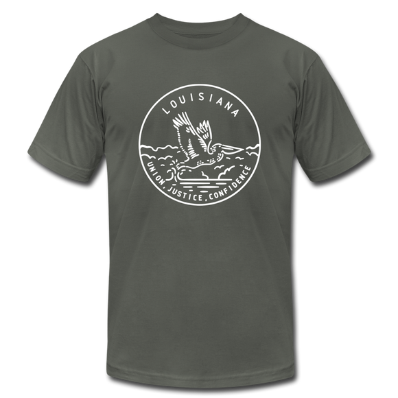 Louisiana T-Shirt - State Design Unisex Louisiana T Shirt - asphalt