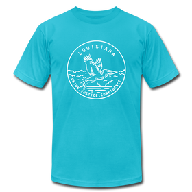 Louisiana T-Shirt - State Design Unisex Louisiana T Shirt - turquoise