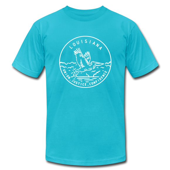 Louisiana T-Shirt - State Design Unisex Louisiana T Shirt - turquoise