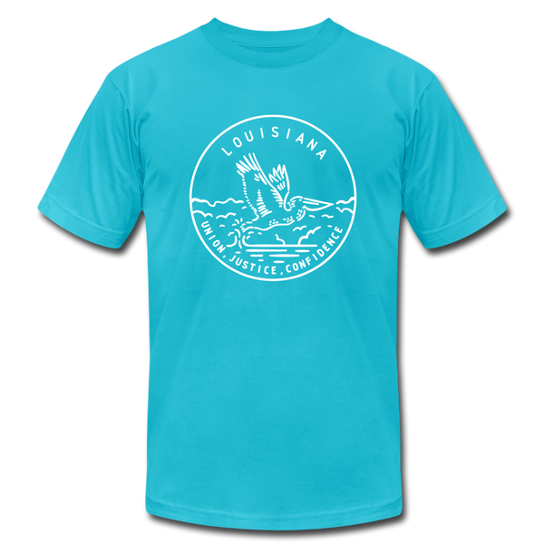 Louisiana T-Shirt - State Design Unisex Louisiana T Shirt - turquoise