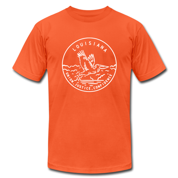 Louisiana T-Shirt - State Design Unisex Louisiana T Shirt - orange