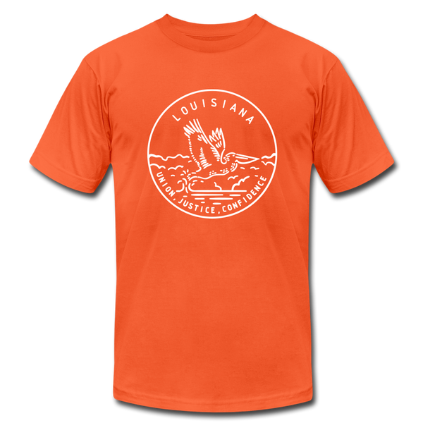 Louisiana T-Shirt - State Design Unisex Louisiana T Shirt - orange