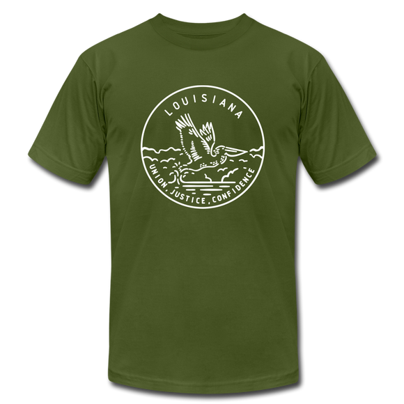 Louisiana T-Shirt - State Design Unisex Louisiana T Shirt - olive