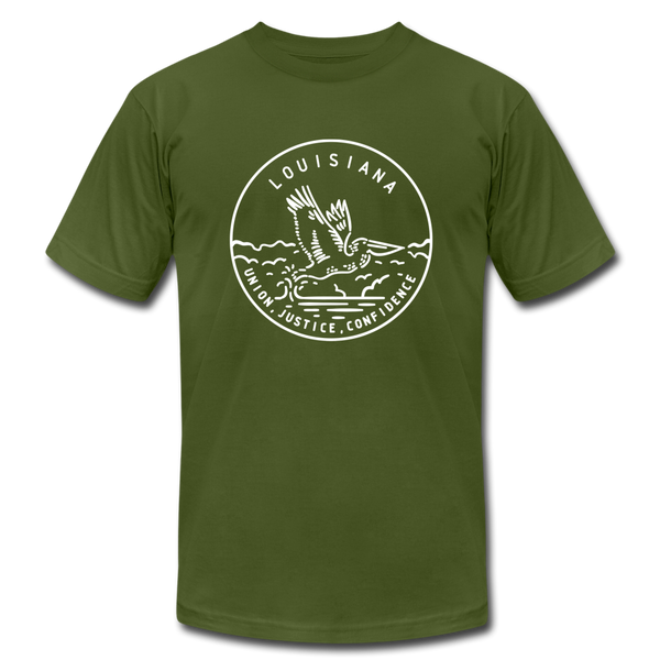 Louisiana T-Shirt - State Design Unisex Louisiana T Shirt - olive