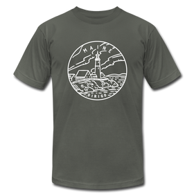 Maine T-Shirt - State Design Unisex Maine T Shirt - asphalt