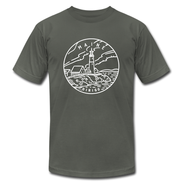 Maine T-Shirt - State Design Unisex Maine T Shirt - asphalt