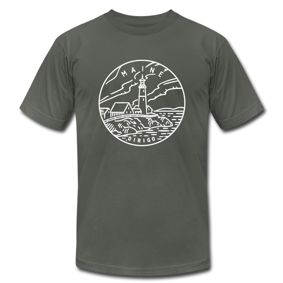 Maine T-Shirt - State Design Unisex Maine T Shirt - asphalt