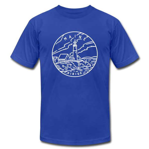 Maine T-Shirt - State Design Unisex Maine T Shirt - royal blue