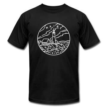 Maine T-Shirt - State Design Unisex Maine T Shirt - black