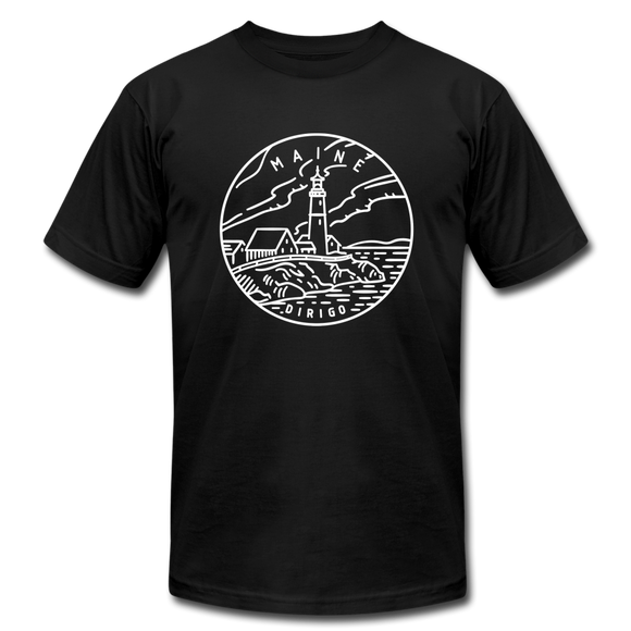 Maine T-Shirt - State Design Unisex Maine T Shirt - black