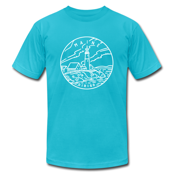 Maine T-Shirt - State Design Unisex Maine T Shirt - turquoise