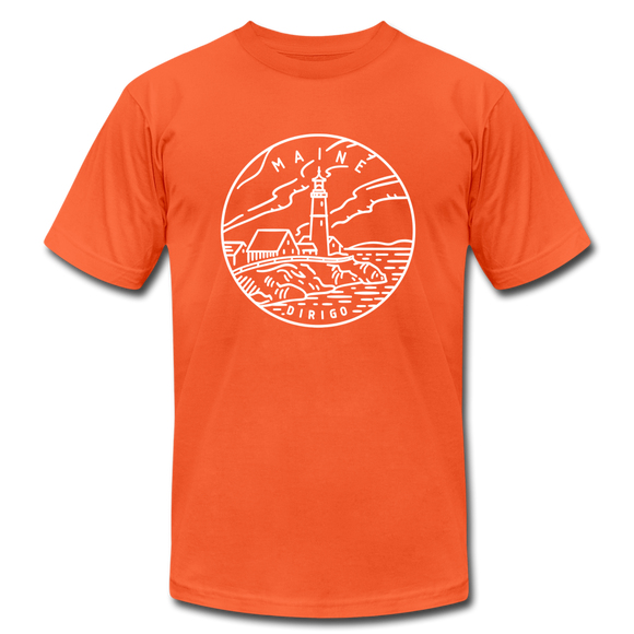Maine T-Shirt - State Design Unisex Maine T Shirt - orange