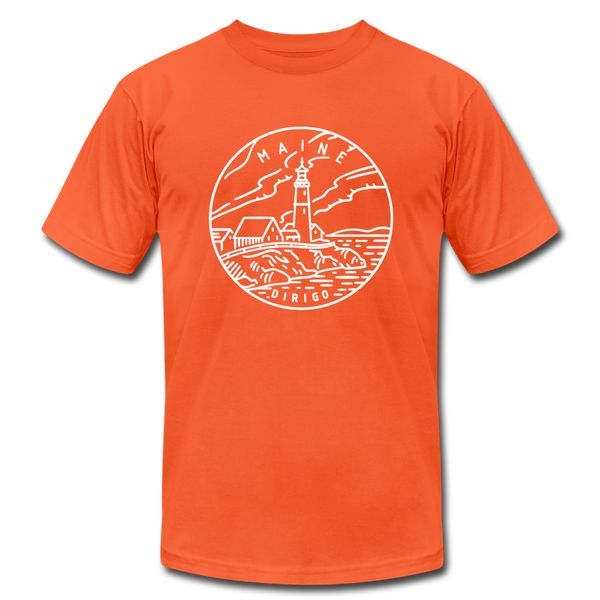 Maine T-Shirt - State Design Unisex Maine T Shirt - orange