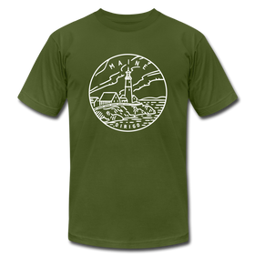 Maine T-Shirt - State Design Unisex Maine T Shirt - olive