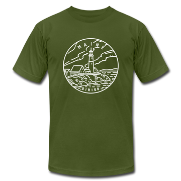 Maine T-Shirt - State Design Unisex Maine T Shirt - olive