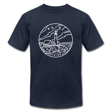 Maine T-Shirt - State Design Unisex Maine T Shirt - navy