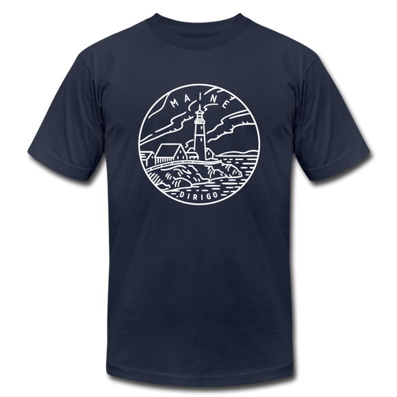 Maine T-Shirt - State Design Unisex Maine T Shirt - navy