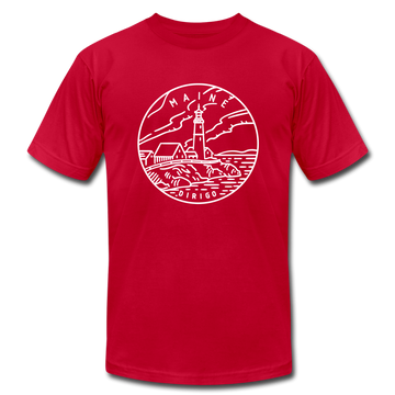 Maine T-Shirt - State Design Unisex Maine T Shirt - red