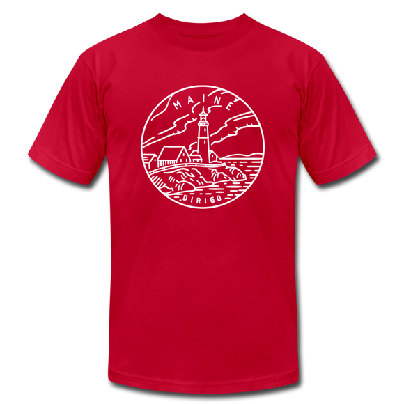 Maine T-Shirt - State Design Unisex Maine T Shirt - red