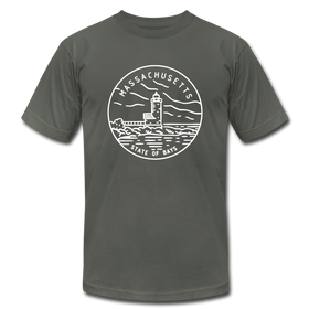 Massachusetts T-Shirt - State Design Unisex Massachusetts T Shirt - asphalt