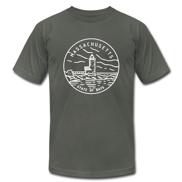 Massachusetts T-Shirt - State Design Unisex Massachusetts T Shirt - asphalt