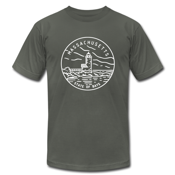 Massachusetts T-Shirt - State Design Unisex Massachusetts T Shirt - asphalt