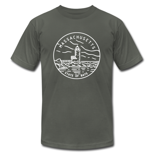 Massachusetts T-Shirt - State Design Unisex Massachusetts T Shirt - asphalt