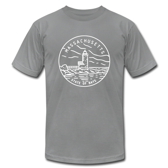 Massachusetts T-Shirt - State Design Unisex Massachusetts T Shirt - slate