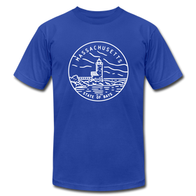 Massachusetts T-Shirt - State Design Unisex Massachusetts T Shirt - royal blue