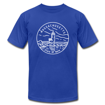 Massachusetts T-Shirt - State Design Unisex Massachusetts T Shirt - royal blue