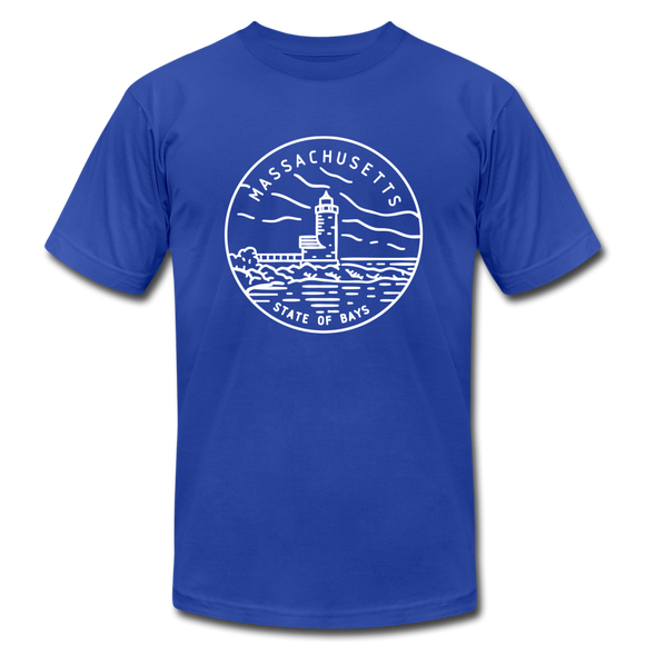 Massachusetts T-Shirt - State Design Unisex Massachusetts T Shirt - royal blue
