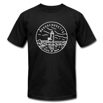 Massachusetts T-Shirt - State Design Unisex Massachusetts T Shirt - black