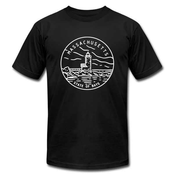Massachusetts T-Shirt - State Design Unisex Massachusetts T Shirt - black