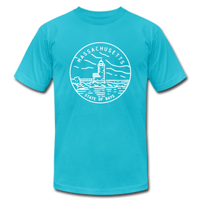 Massachusetts T-Shirt - State Design Unisex Massachusetts T Shirt - turquoise