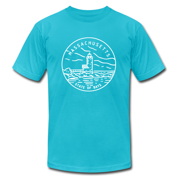 Massachusetts T-Shirt - State Design Unisex Massachusetts T Shirt - turquoise