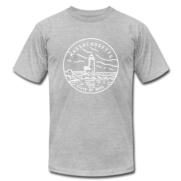 Massachusetts T-Shirt - State Design Unisex Massachusetts T Shirt - heather gray