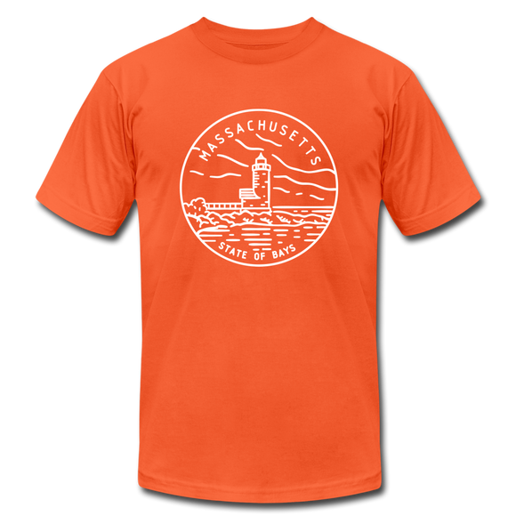 Massachusetts T-Shirt - State Design Unisex Massachusetts T Shirt - orange