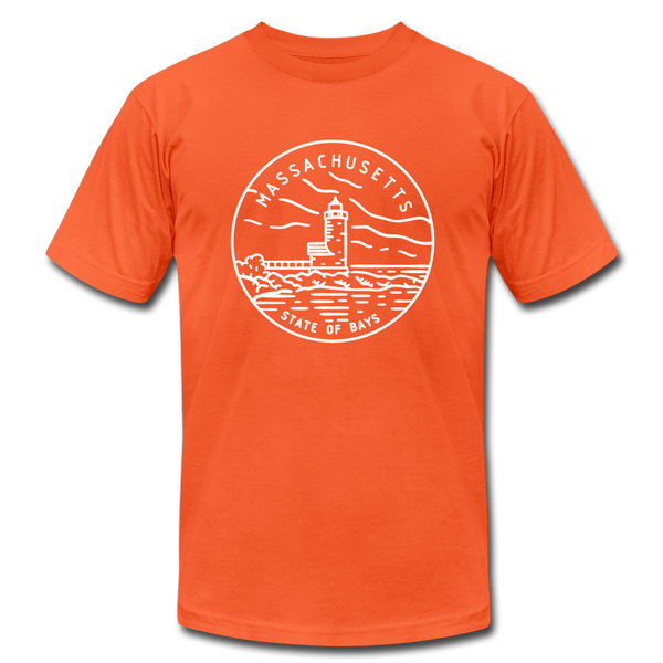 Massachusetts T-Shirt - State Design Unisex Massachusetts T Shirt - orange