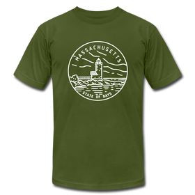 Massachusetts T-Shirt - State Design Unisex Massachusetts T Shirt - olive