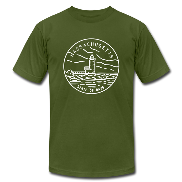 Massachusetts T-Shirt - State Design Unisex Massachusetts T Shirt - olive