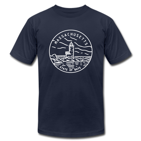 Massachusetts T-Shirt - State Design Unisex Massachusetts T Shirt - navy