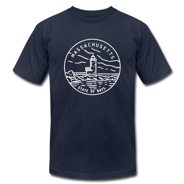 Massachusetts T-Shirt - State Design Unisex Massachusetts T Shirt - navy