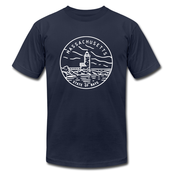 Massachusetts T-Shirt - State Design Unisex Massachusetts T Shirt - navy