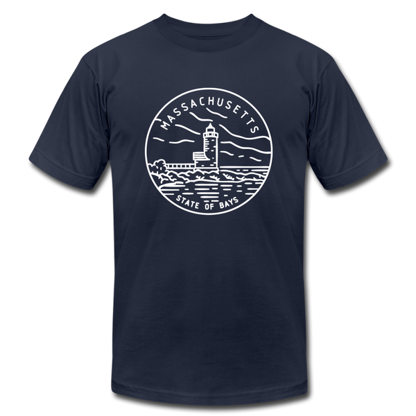 Massachusetts T-Shirt - State Design Unisex Massachusetts T Shirt - navy