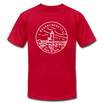 Massachusetts T-Shirt - State Design Unisex Massachusetts T Shirt - red