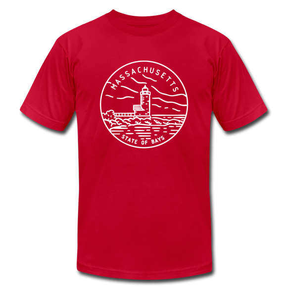 Massachusetts T-Shirt - State Design Unisex Massachusetts T Shirt - red