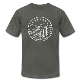 Montana T-Shirt - State Design Unisex Montana T Shirt - asphalt